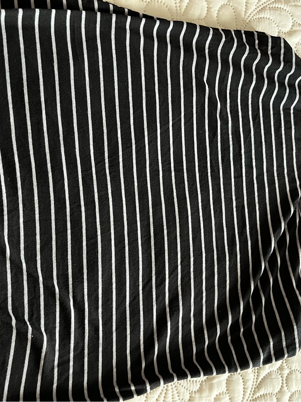 T.La Black Tee with White Pinstripes